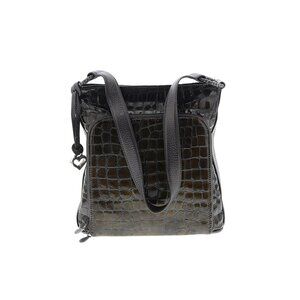 DRAFT Brighton Sonny Olive Gray 100% Leather Handbag